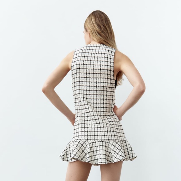 ZARA Pinafore Plaid Dress - Picture 3 of 6